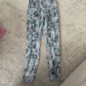 Lululemon Athletica Floral Leggings - Gray and Blue
